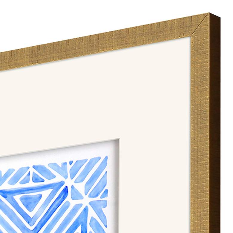 Image 4 Indigo Geo 21" Square 4-Piece Framed Wall Art Set more views