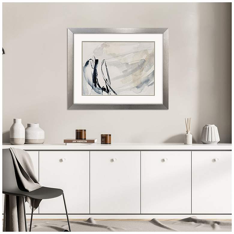 Image 4 Indigo Markings I 32"W x 26"H Contemporary Framed Art more views