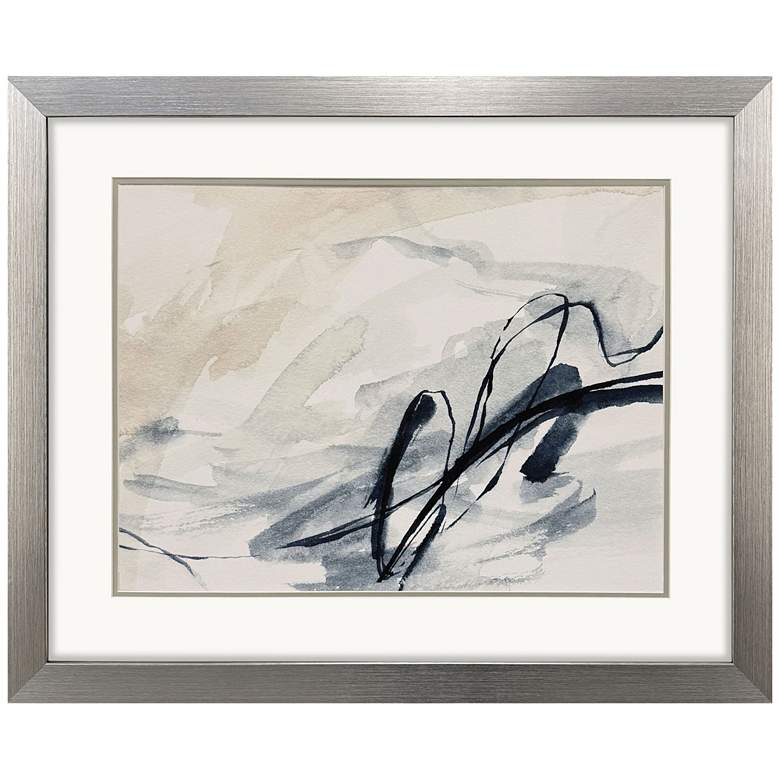 Image 1 Indigo Markings II 32"W x 26"H Contemporary Framed Art