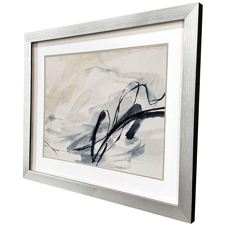 Image 2 Indigo Markings II 32"W x 26"H Contemporary Framed Art more views