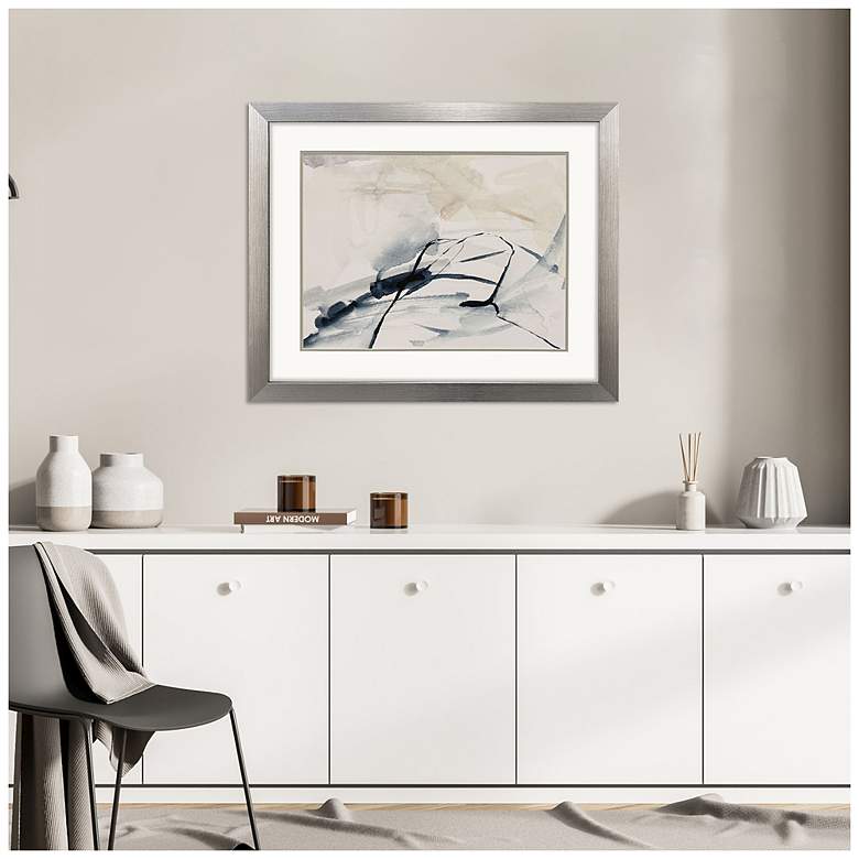 Image 4 Indigo Markings III 32"W x 26"H Contemporary Framed Art more views