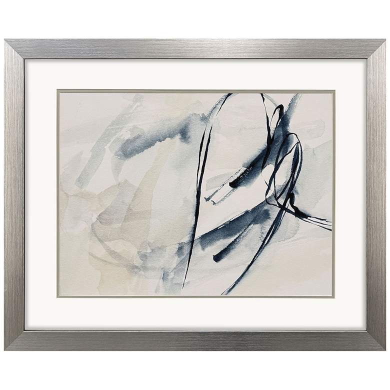 Image 1 Indigo Markings IV 32"W x 26"H Contemporary Framed Art
