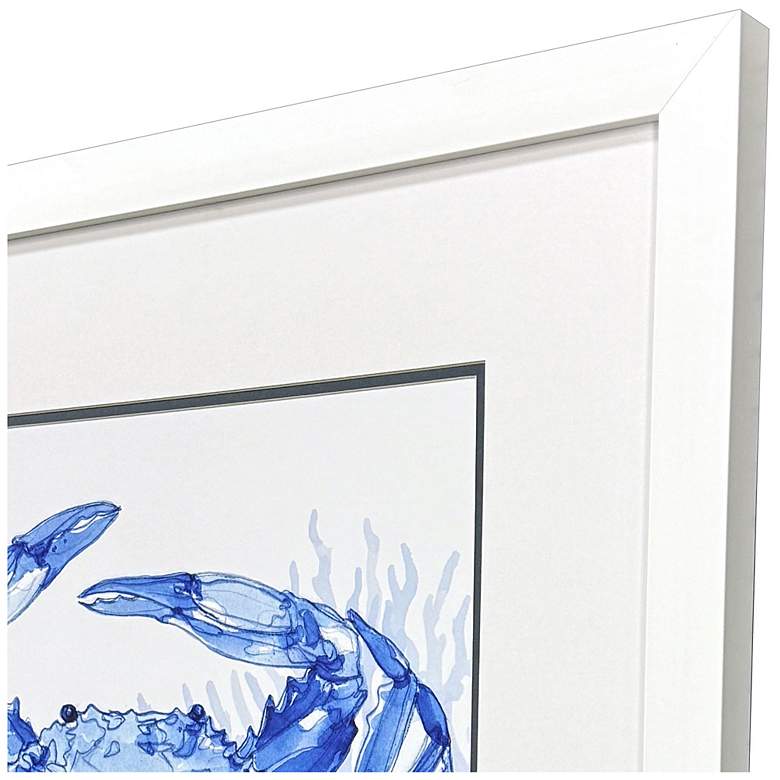 Image 3 Indigo Ocean Crab 29"W x 29"H Coastal Framed Art more views