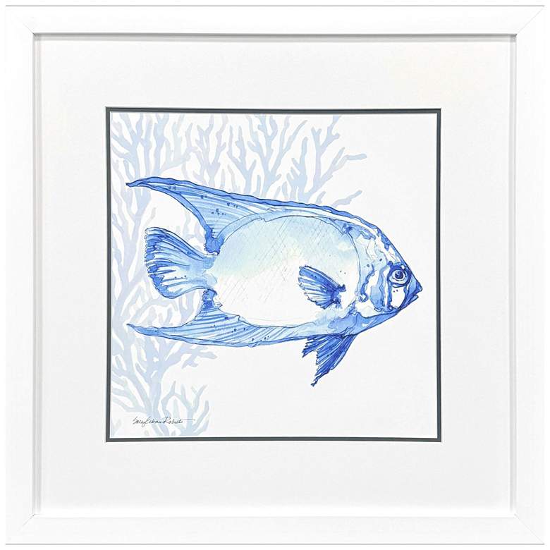 Image 1 Indigo Ocean Fish 29"W x 29"H Coastal Framed Art