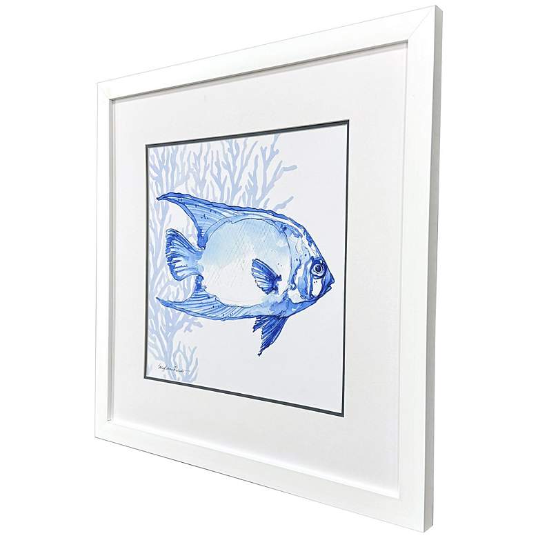 Image 2 Indigo Ocean Fish 29"W x 29"H Coastal Framed Art more views