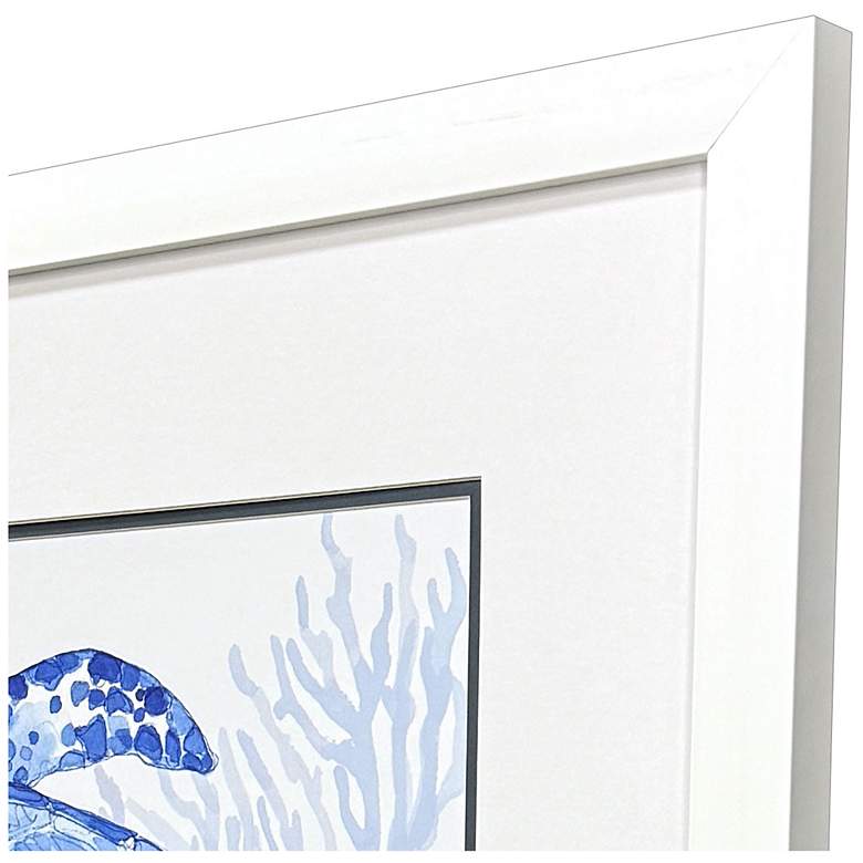 Image 3 Indigo Ocean Turtle 29"W x 29"H Coastal Framed Art more views