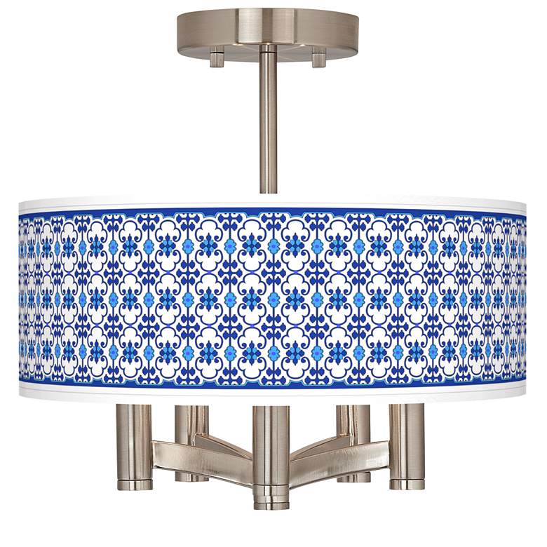 Image 1 Indigo Path Ava 5-Light Nickel Ceiling Light