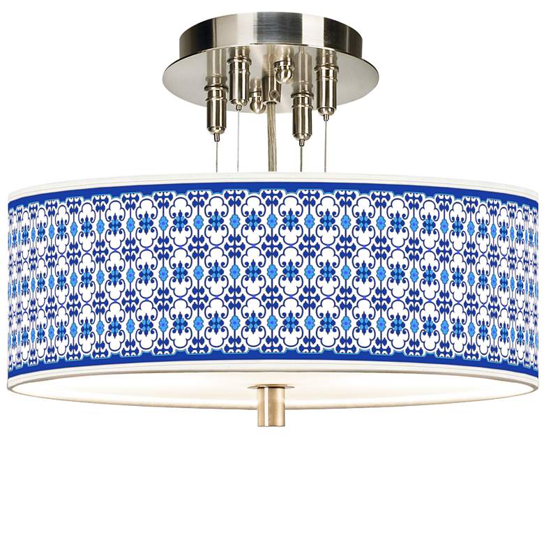 Image 1 Indigo Path Giclee 14" Wide Ceiling Light