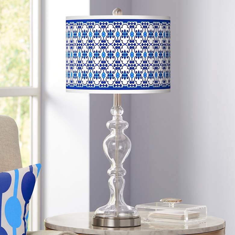 Image 1 Indigo Path Giclee Apothecary Clear Glass Table Lamp