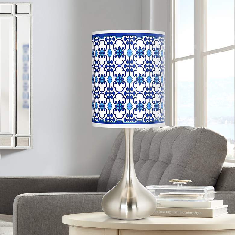 Image 1 Indigo Path Giclee Droplet Table Lamp