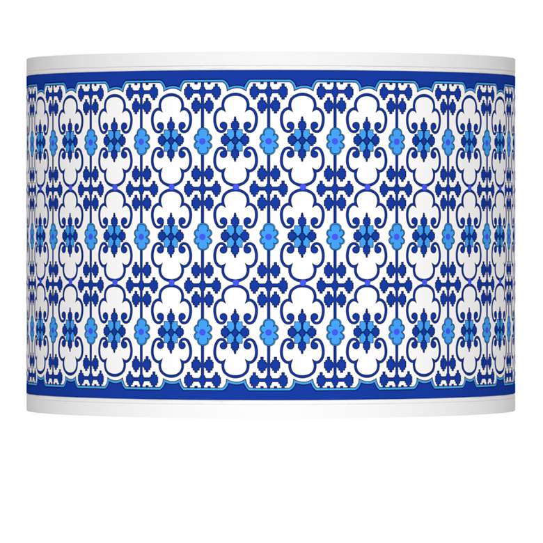 Image 1 Indigo Path Giclee Lamp Shade 13.5x13.5x10 (Spider)