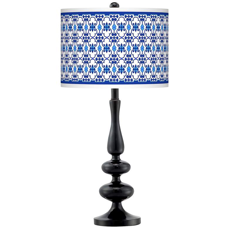 Image 1 Indigo Path Giclee Paley Black Table Lamp