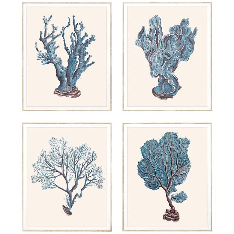 Image 3 Indigo Reef 22" High Rectangular 4-Piece Framed Wall Art Set