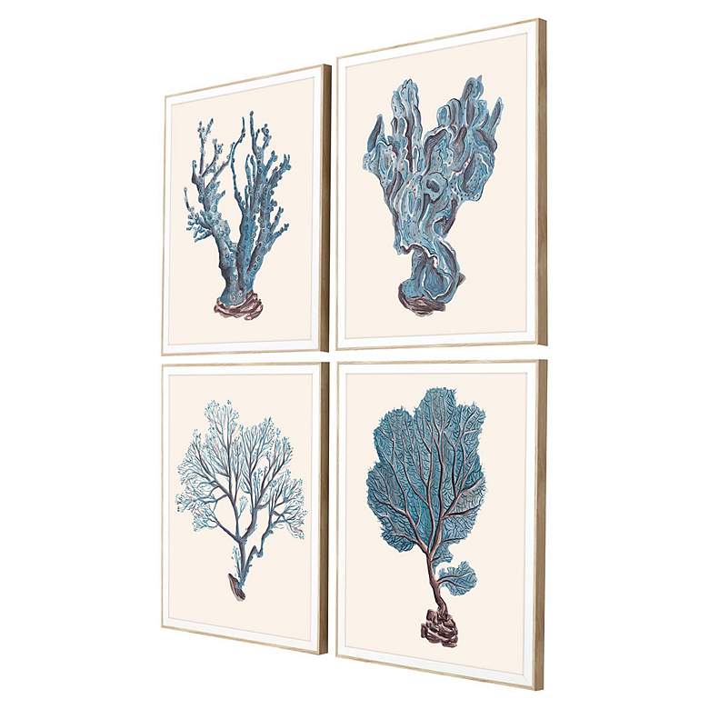 Image 5 Indigo Reef 22" High Rectangular 4-Piece Framed Wall Art Set more views