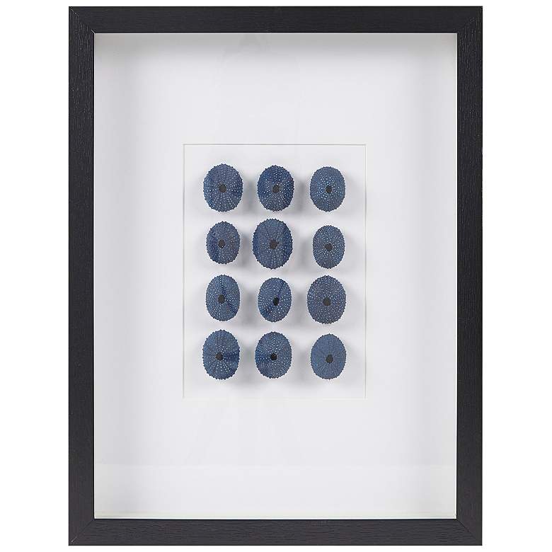 Image 2 Indigo Shells 19 3/4" High Framed Shadow Box Wall Art