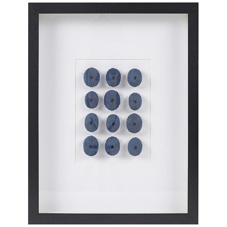 Image 2 Indigo Shells 19 3/4 inch High Framed Shadow Box Wall Art