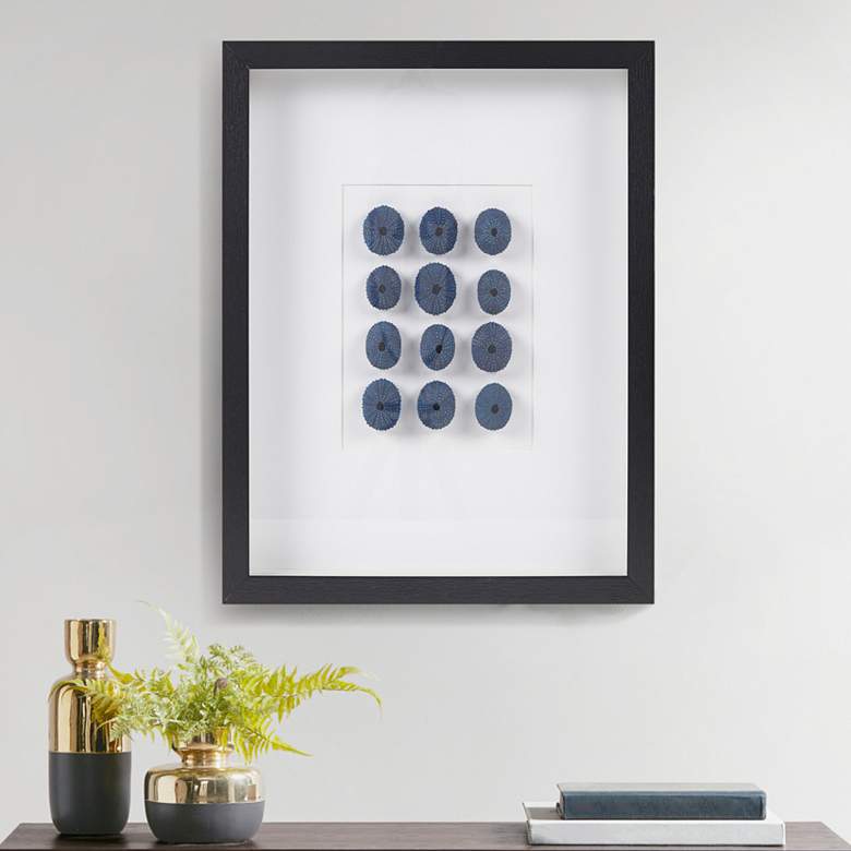 Image 1 Indigo Shells 19 3/4 inch High Framed Shadow Box Wall Art