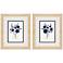 Indigo Sketch 10"W x 12"H Framed Art Set of 2