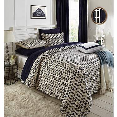 Indigo Tie Dye Pintuck Fabric Duvet Cover
