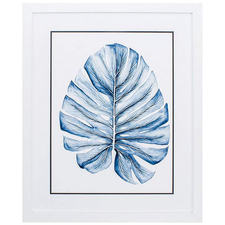 Image 1 Indigo Tropical Leaf I 27"W x 33"H Framed Art