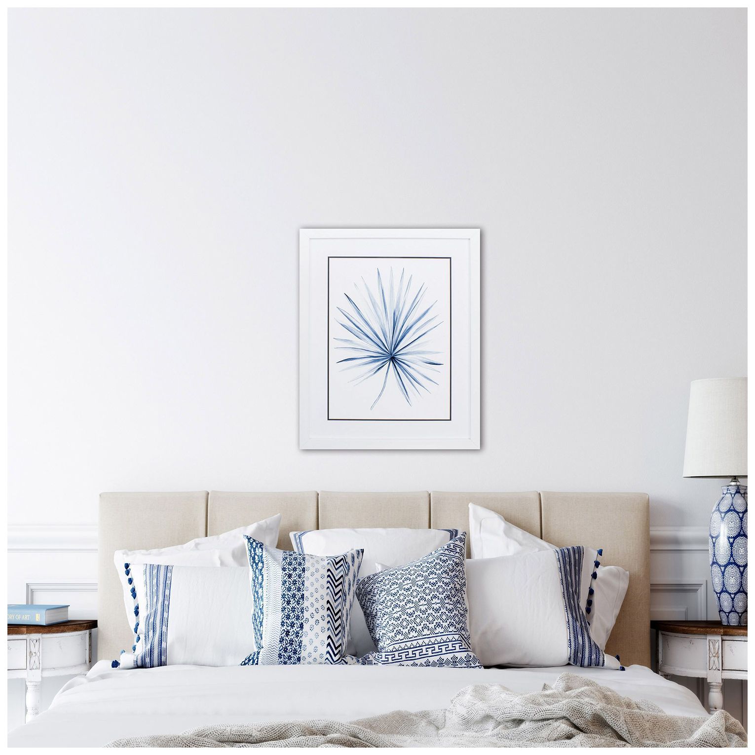 Image 2 Indigo Tropical Leaf II 27"W x 33"H Framed Art more views