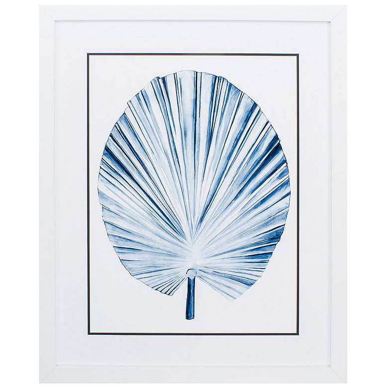 Image 1 Indigo Tropical Leaf IV 27"W x 33"H Framed Art