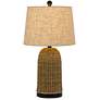 5_Indio Brown Woven Wicker Basket Table Lamp more views