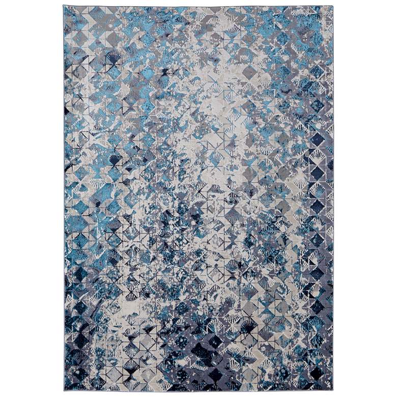 Image 1 Indio Modern Diamond Soft Indoor Blue Area Rug 39H0F