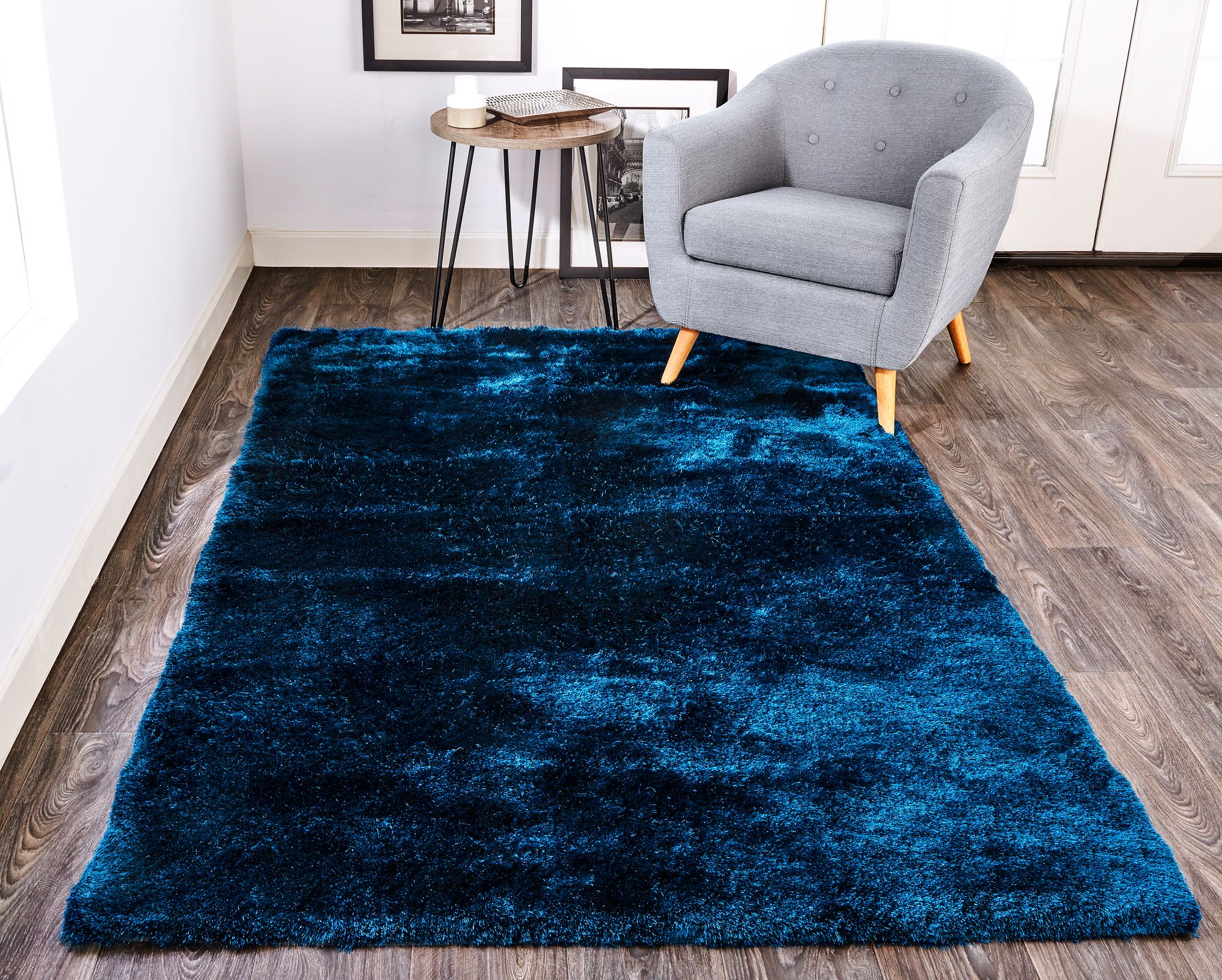 Blue 2024 shag rug