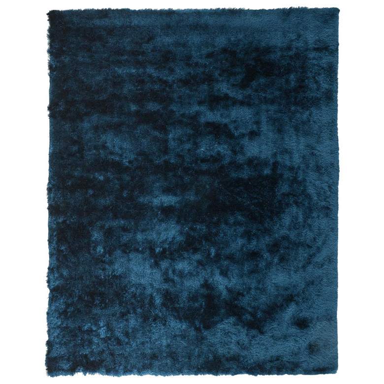 Indochine 4944550 4&#39;9&quot;x7&#39;6&quot; Deep Teal Blue Shag Area Rug