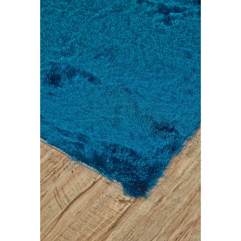 Image 3 Indochine 4944550 4'9"x7'6" Deep Teal Blue Shag Area Rug more views