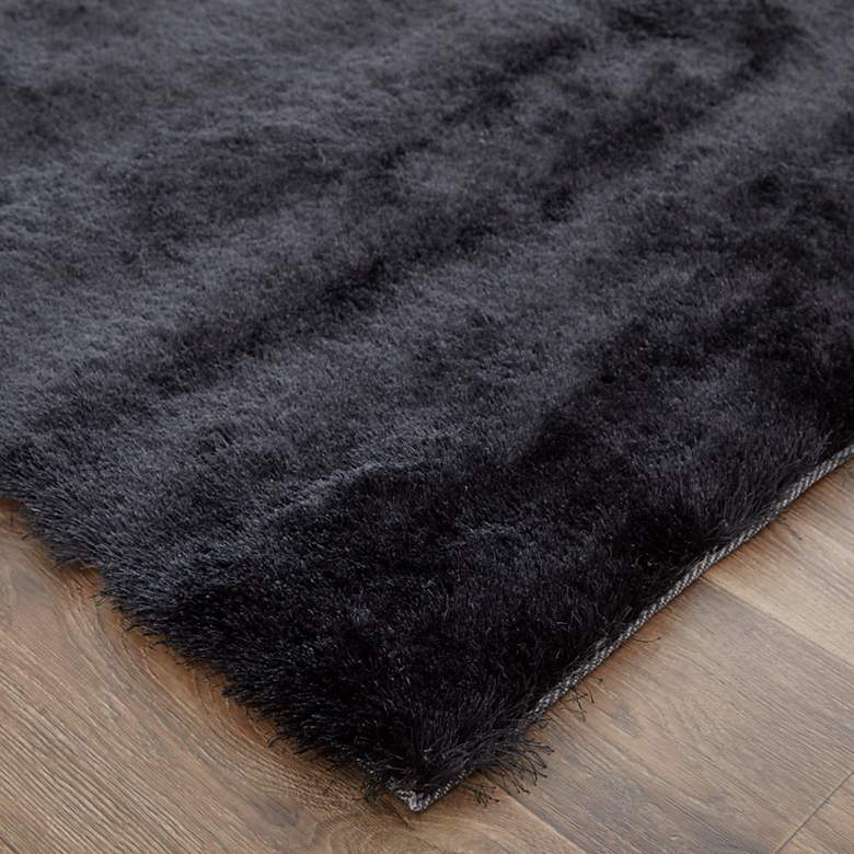 Image 3 Indochine Solid Hand Tufted Black Area Rug 4550F 4'-9" x 7'-6" more views