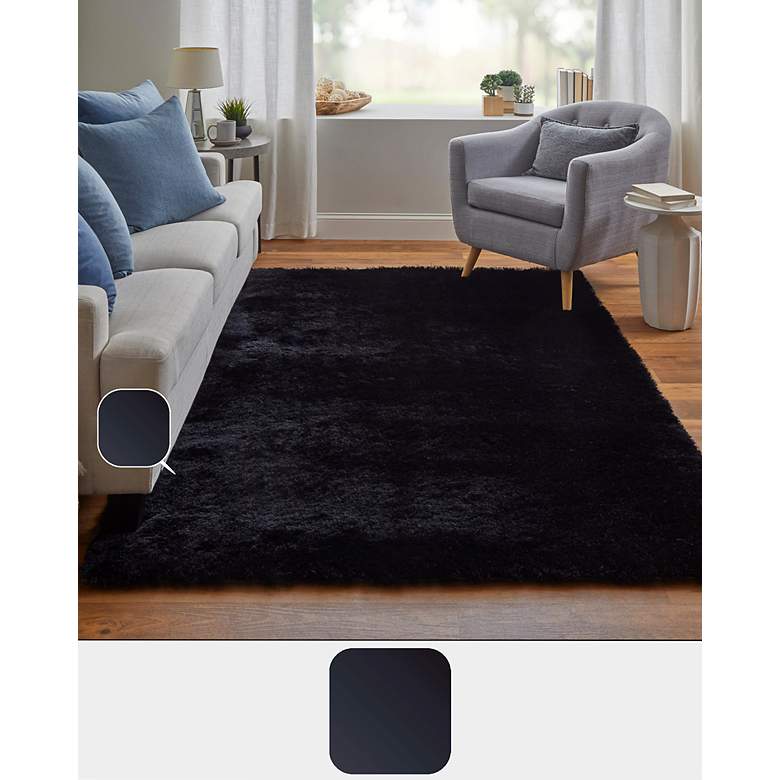 Image 4 Indochine Solid Hand Tufted Black Area Rug 4550F 4'-9" x 7'-6" more views