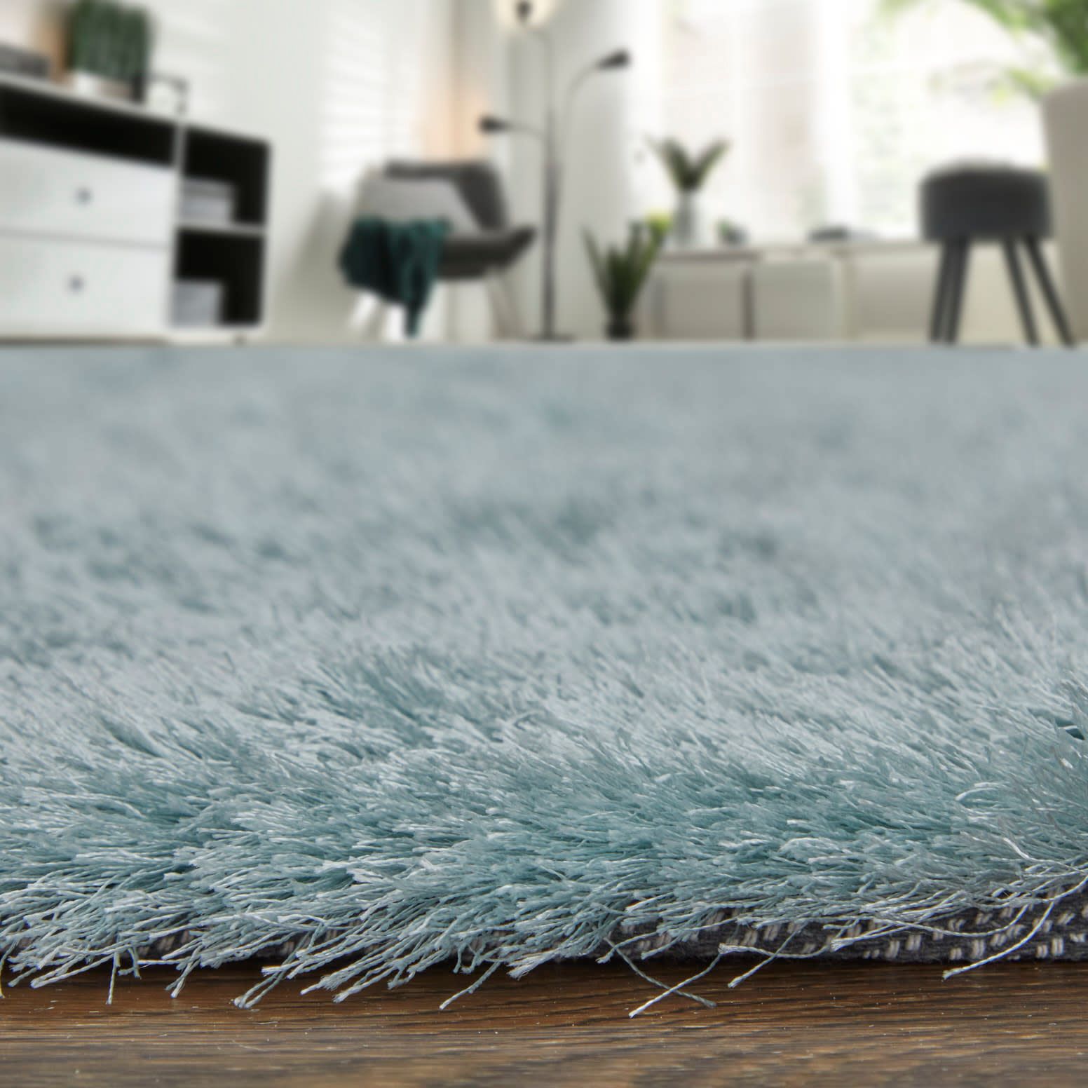 Indochine Solid Hand Tufted Blue Area Rug 4550F 3'-6" x 5'-6"