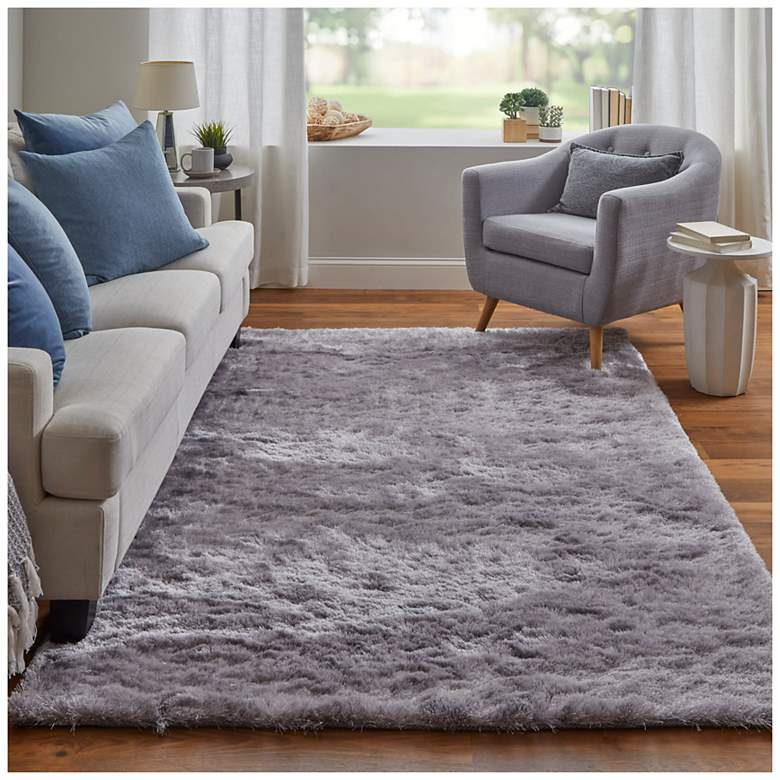 Image 3 Indochine Solid Hand Tufted Purple Area Rug 4550F 4'-9" x 7'-6" more views