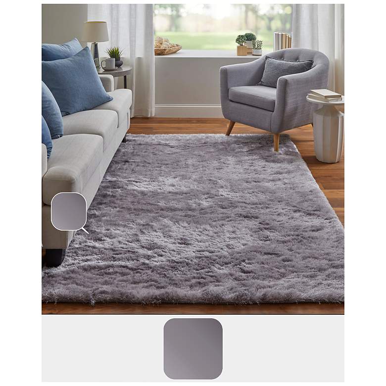 Image 5 Indochine Solid Hand Tufted Purple Area Rug 4550F 4'-9" x 7'-6" more views