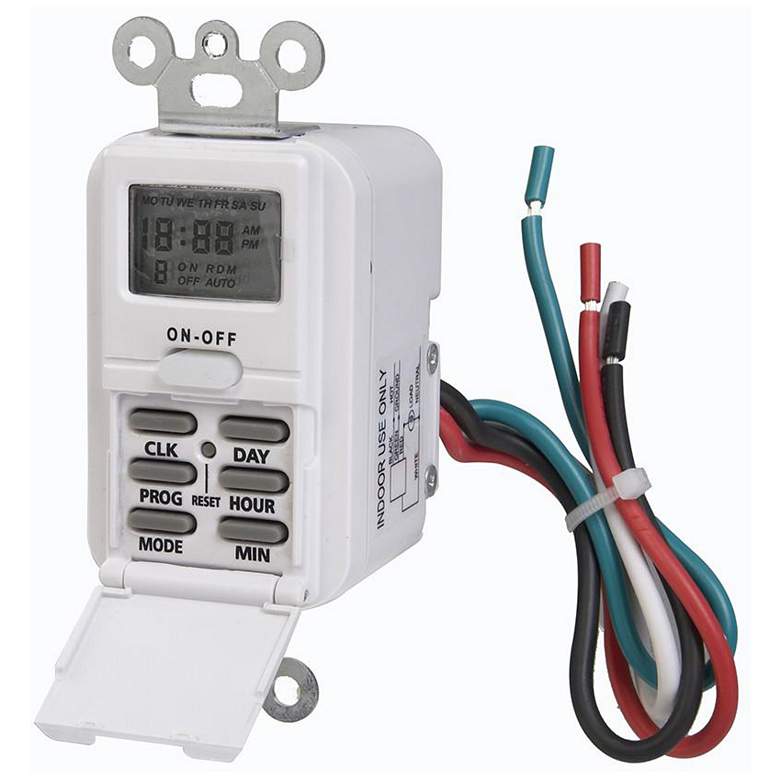 Image 1 Indoor Wire-In Weekly Digital Wall Switch Timer 120V