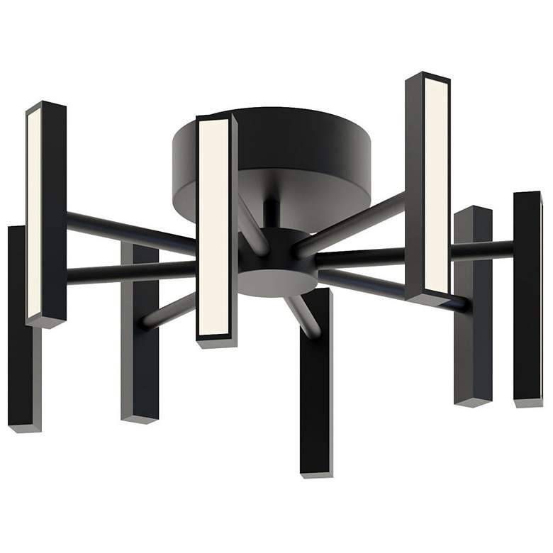 Image 1 Indra 16" Wide Black 8-Light LED Ceiling Light