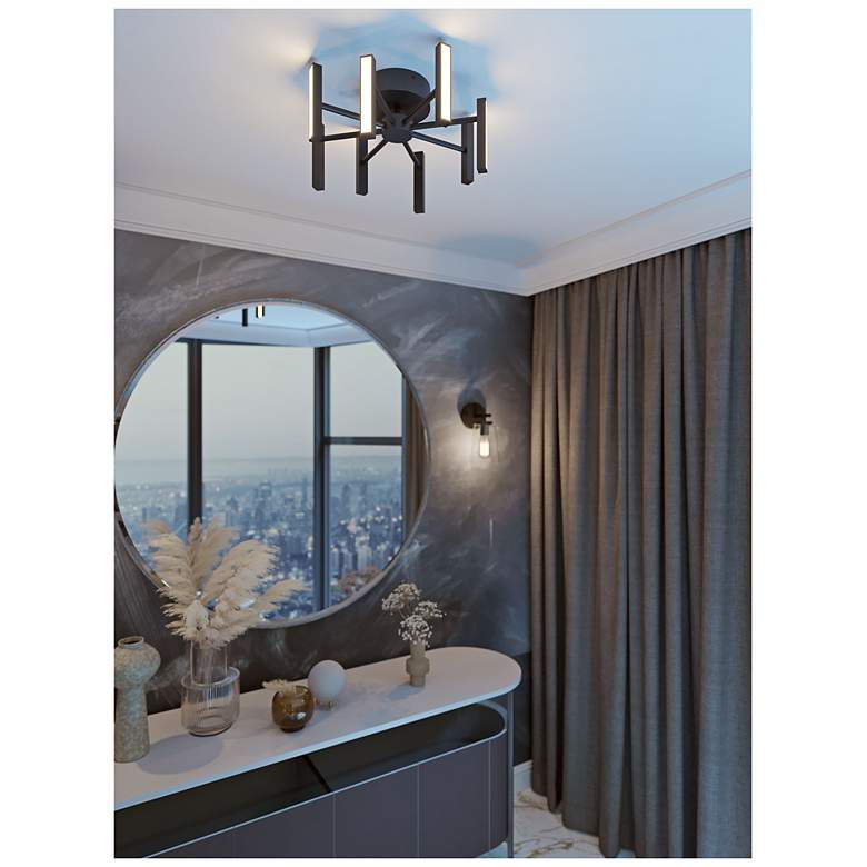 Image 3 Indra 16" Wide Black 8-Light LED Ceiling Light more views