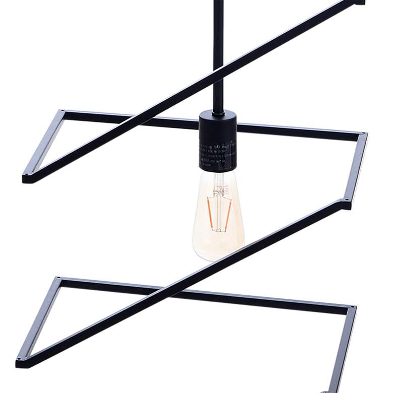 Image 2 Indra 16" Wide Painted Black Geometric Spiral Pendant more views