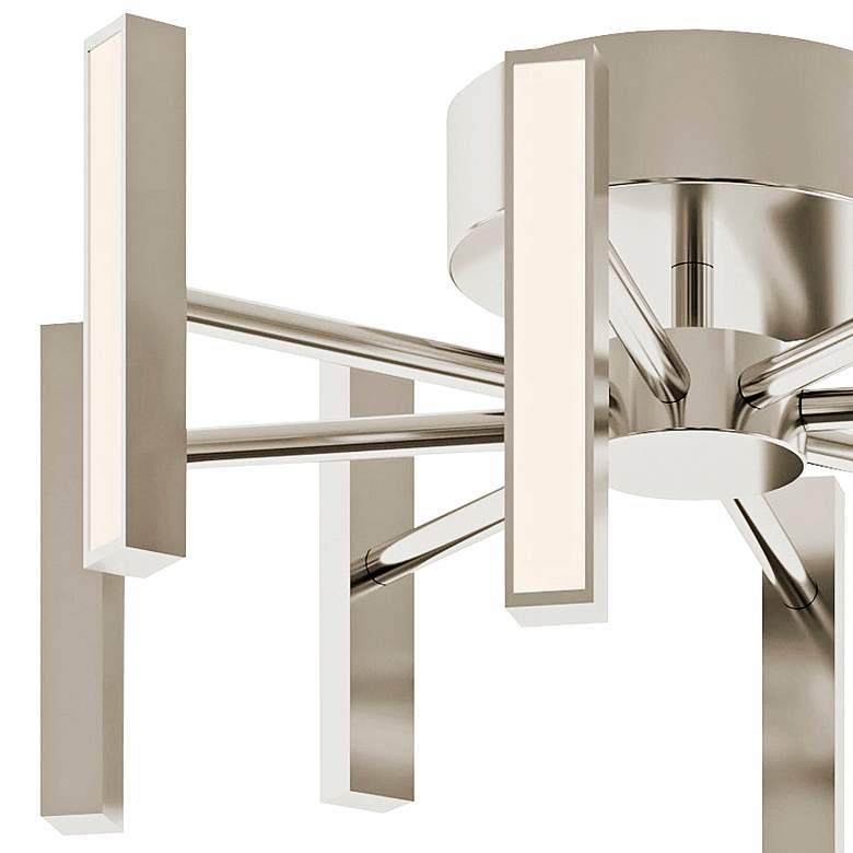 Image 3 Indra 16" Wide Satin Nickel LED Semi-Flush Mount more views