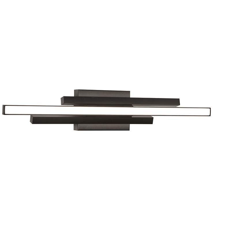 Image 3 Indra 24" Wide Black LED Vanity Bath Light w/ White Acrylic