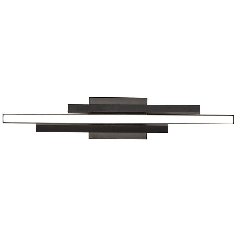 Image 5 Indra 24" Wide Black LED Vanity Bath Light w/ White Acrylic more views