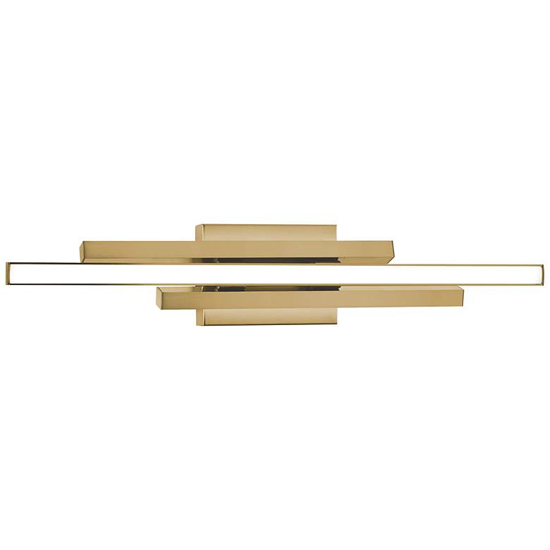 Image 3 Indra 24" Wide Satin Brass LED Bath Vanity Light