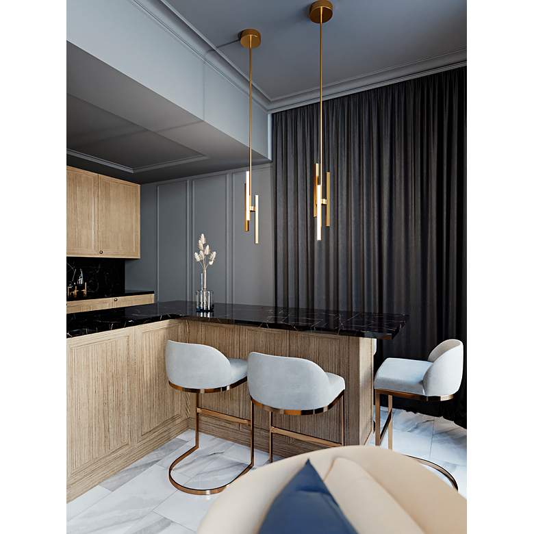 Image 5 Indra 4" Satin Brass LED Pendant more views