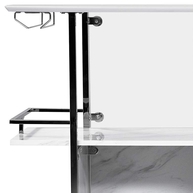 Image 3 Indra 47 1/4 inch Wide White Wood Multi-Storage Bar Table more views