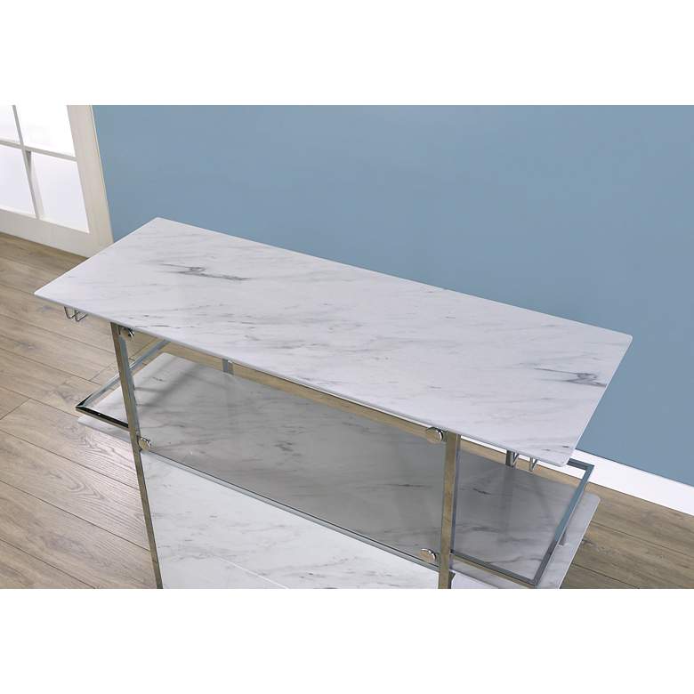 Image 4 Indra 47 1/4" Wide White Wood Multi-Storage Bar Table more views