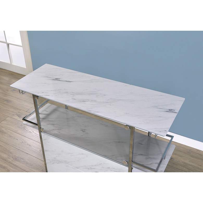 Image 4 Indra 47 1/4" Wide White Wood Multi-Storage Bar Table more views