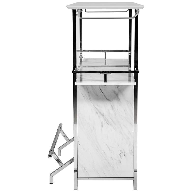 Image 6 Indra 47 1/4" Wide White Wood Multi-Storage Bar Table more views