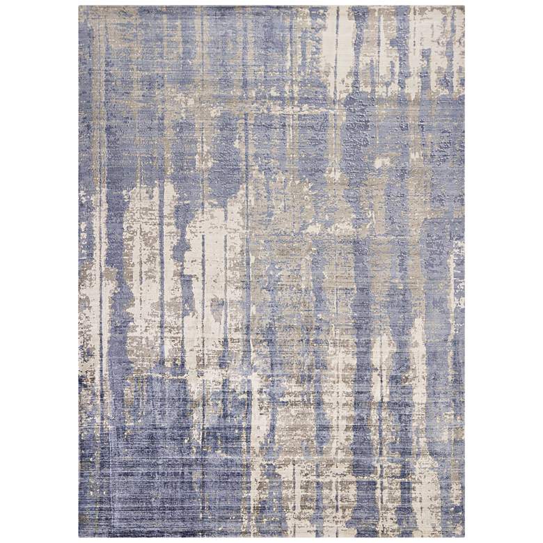Image 1 Indulge 0802 5'x7' Gray and Blue Drizzle Area Rug